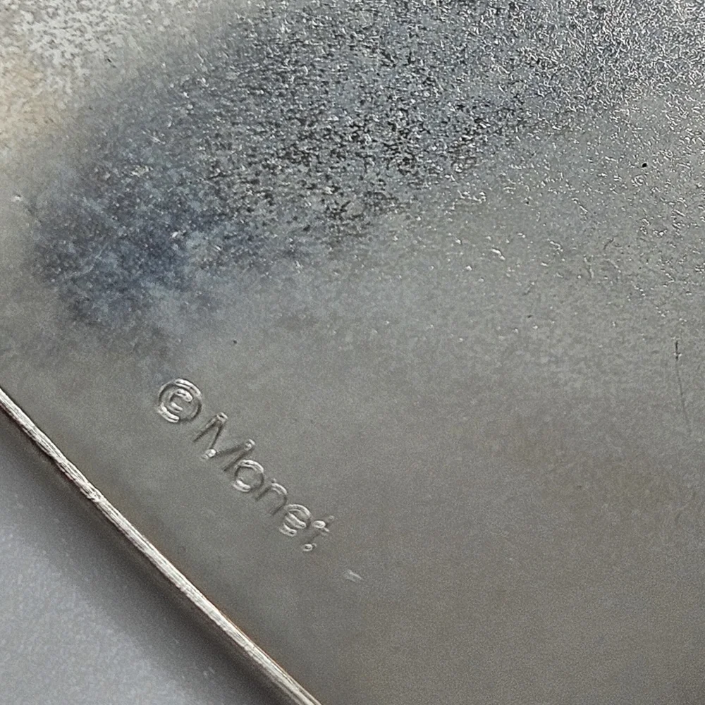 VINTAGE Monet Polished Silver Tone Etched Design Wide 2